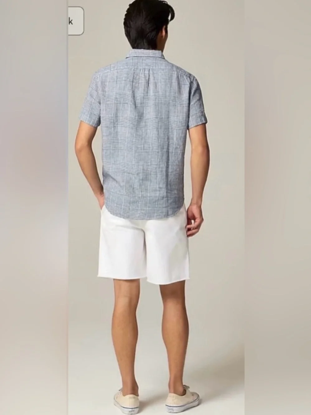 J.Crew Short-sleeve linen point-collar shirt
